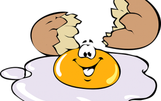 Cartoon egg smiling
