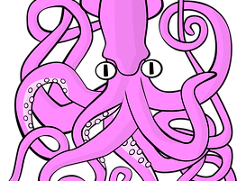 Giant cartoon squid